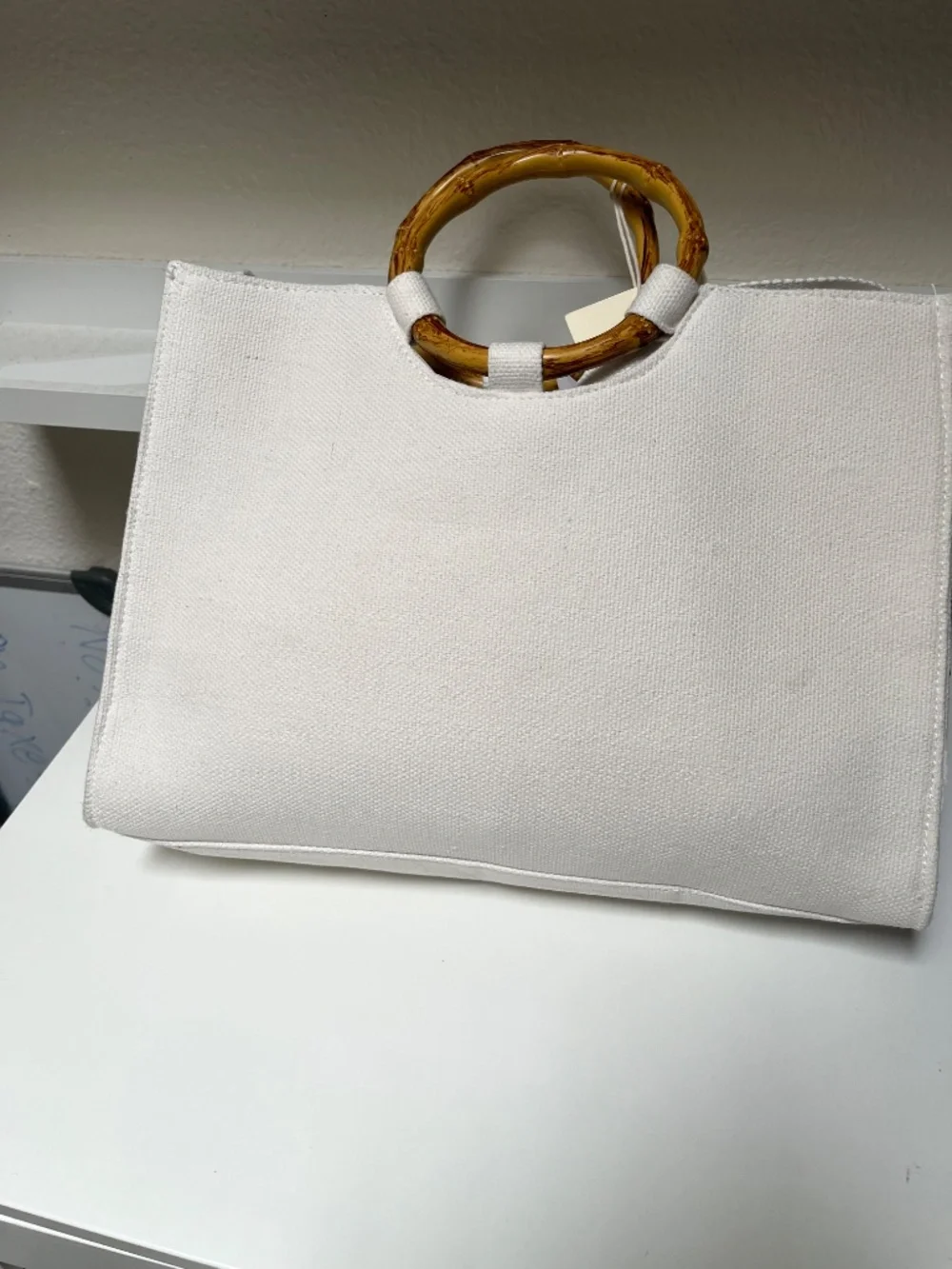 🌴 Sol and Mer Beaded Beach Sunbathers Tote – Bamboo Handles – NWT